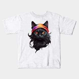 Cool black cat Kids T-Shirt